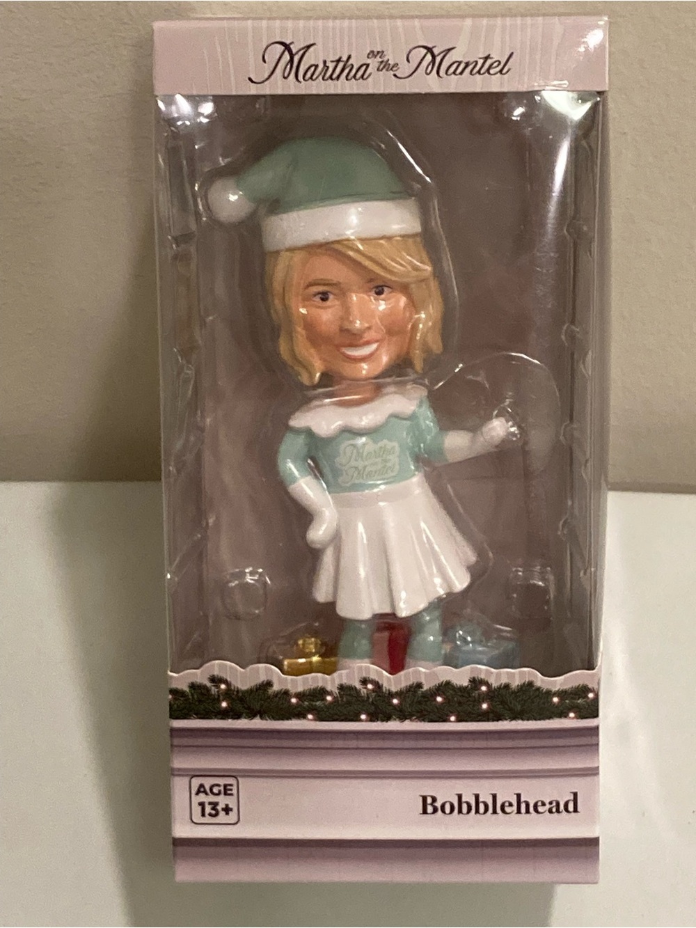 Martha Stewart Holiday Bobblehead Martha On The Mantel Christmas Decor - NEW